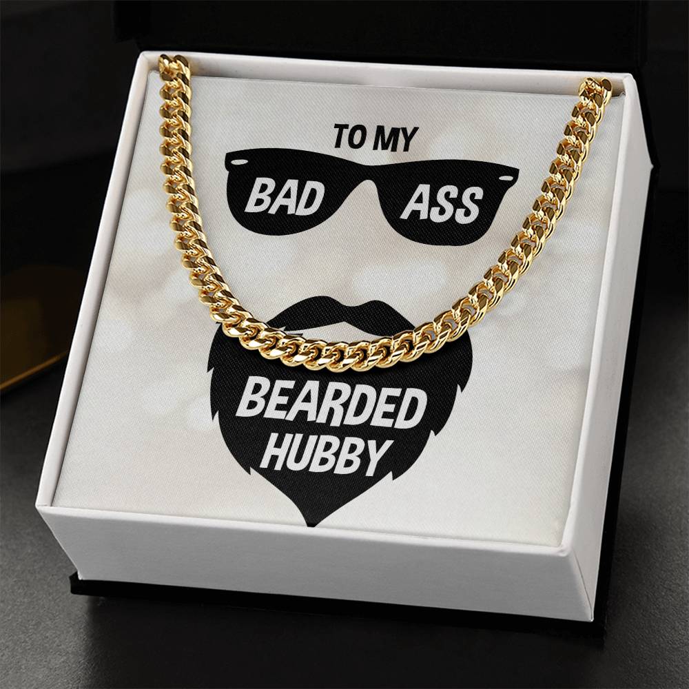 Cuban Link Chain Necklace - Gifts For Him  Gifts For Bearded Hubby Birthday Anniversary