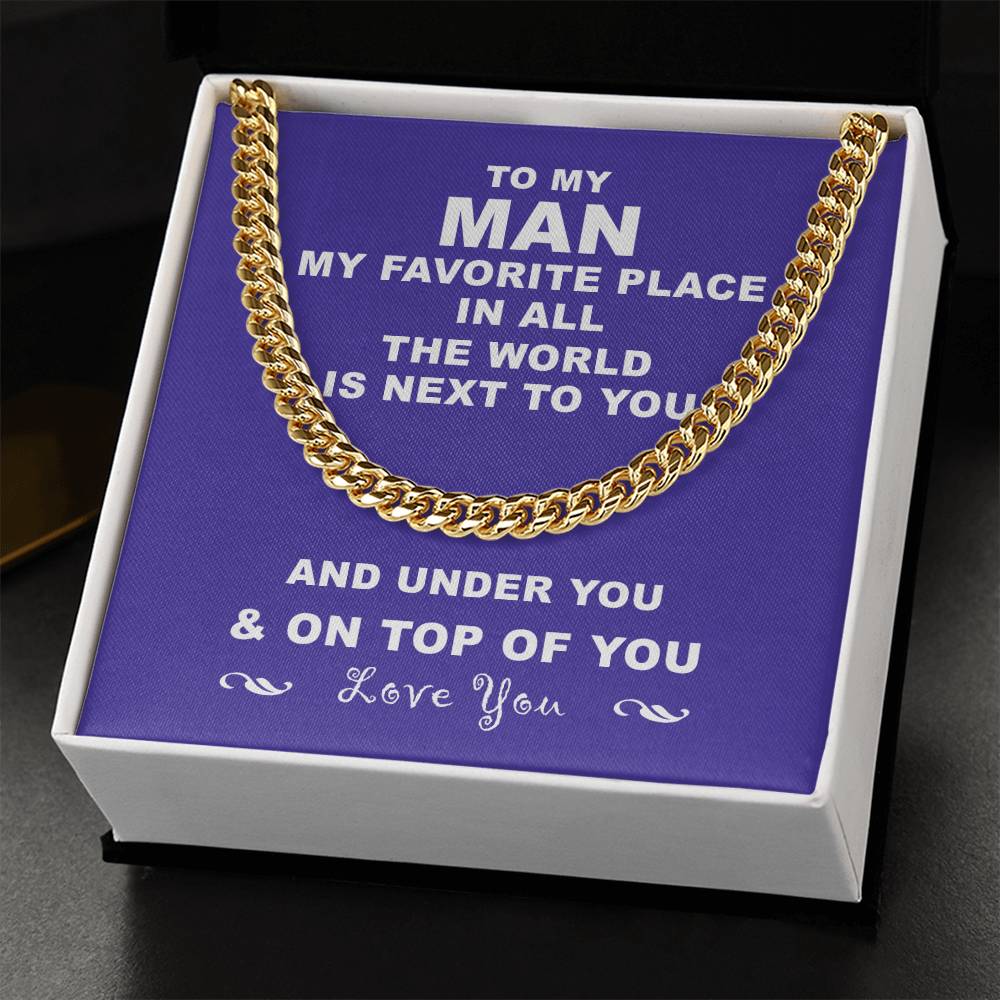 To My Man Cuban Chain Necklace Husband Necklace From Wife Cuban Link Chain