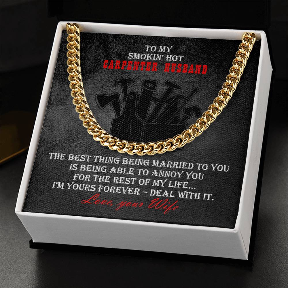 Carpenter Heavy Durable Cuban Chain Mens Necklace Cuban Link Chain