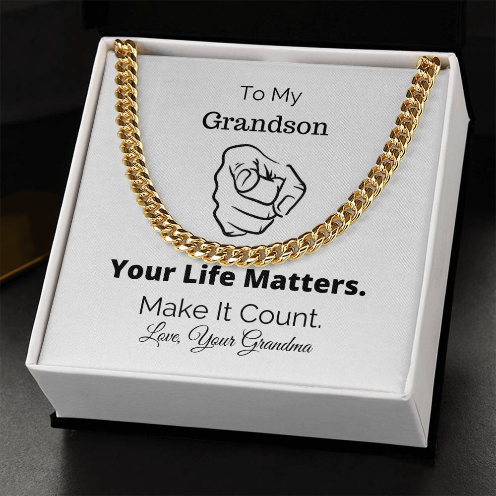 Gift For Grandson You Matter All Lives Matter Police Lives Matter Motivational Quotes Christian Gifts Sentimental Gift Cuban Link Chain