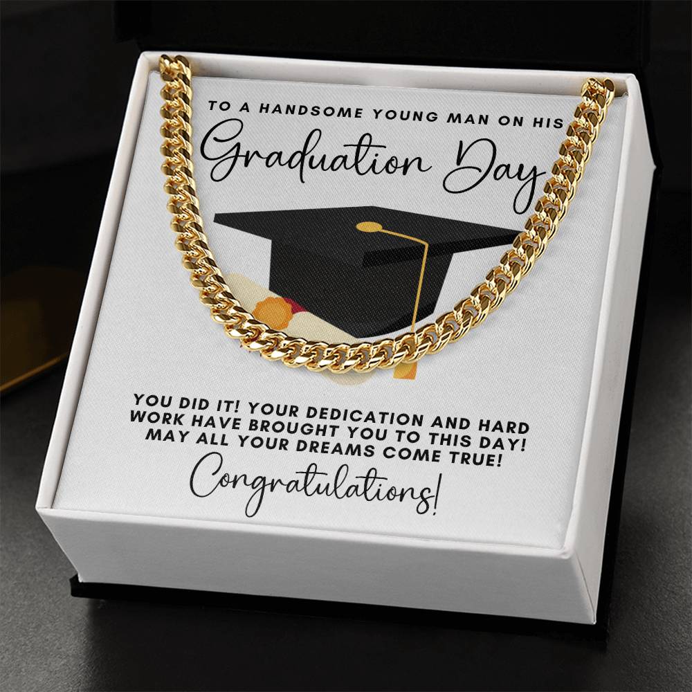 Graduation Gift Necklace  Graduation Gift For Him  College Graduation  High School  Senior Graduation  Class Of 2022 Cuban Link Chain