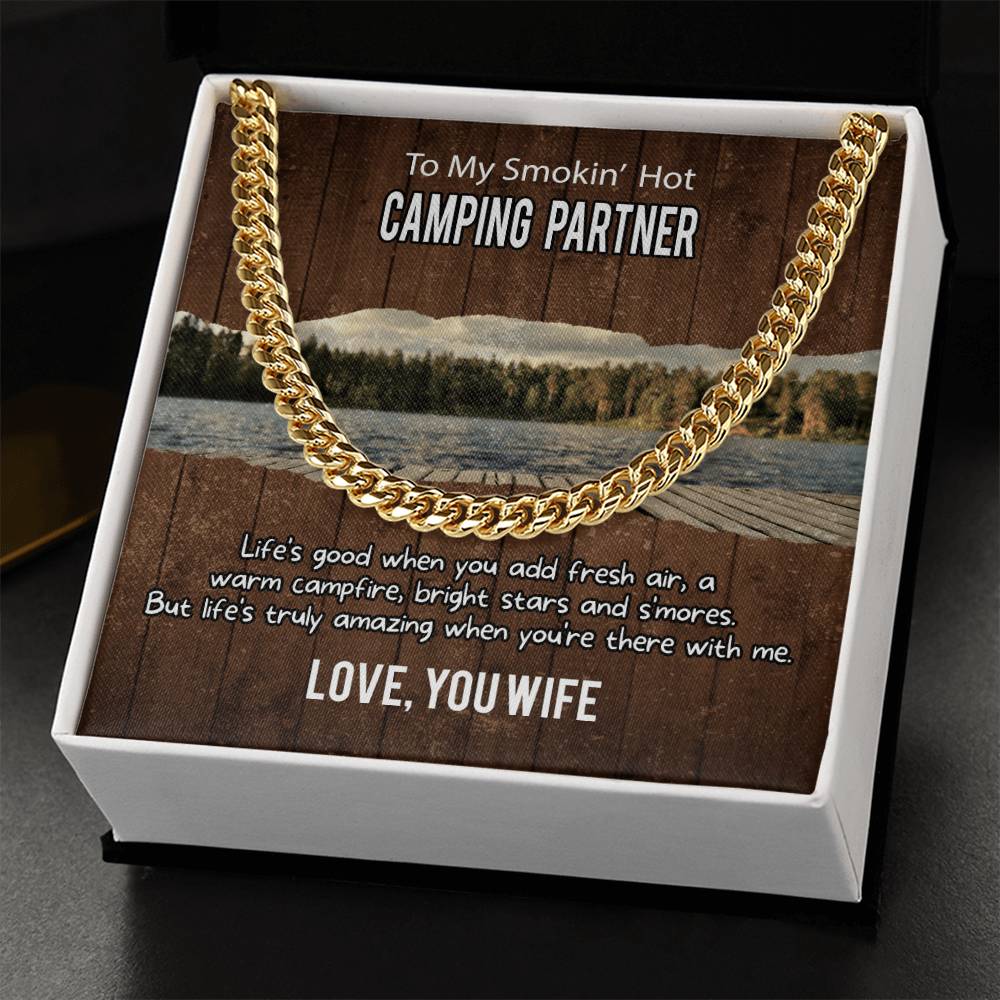 To Husband From Wife Gift Cuban Link Chain For Husband Husband Birthday Gift Father's Day Gift For Husband Camping Par