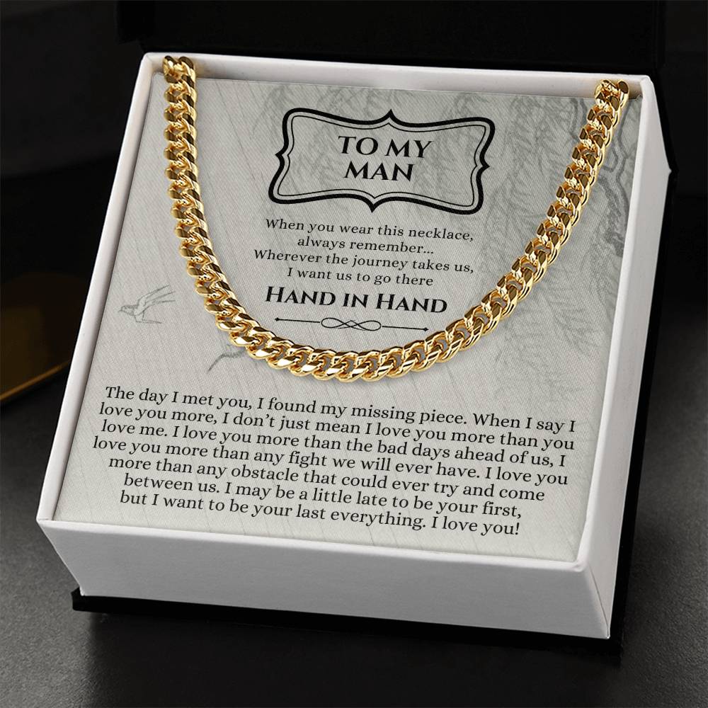 Valentines Day Gift For Him Chain Necklace Gift For Him Promise Necklace Gift To My Man Birthday Gift For Boyfriend An Cuban Link Chain