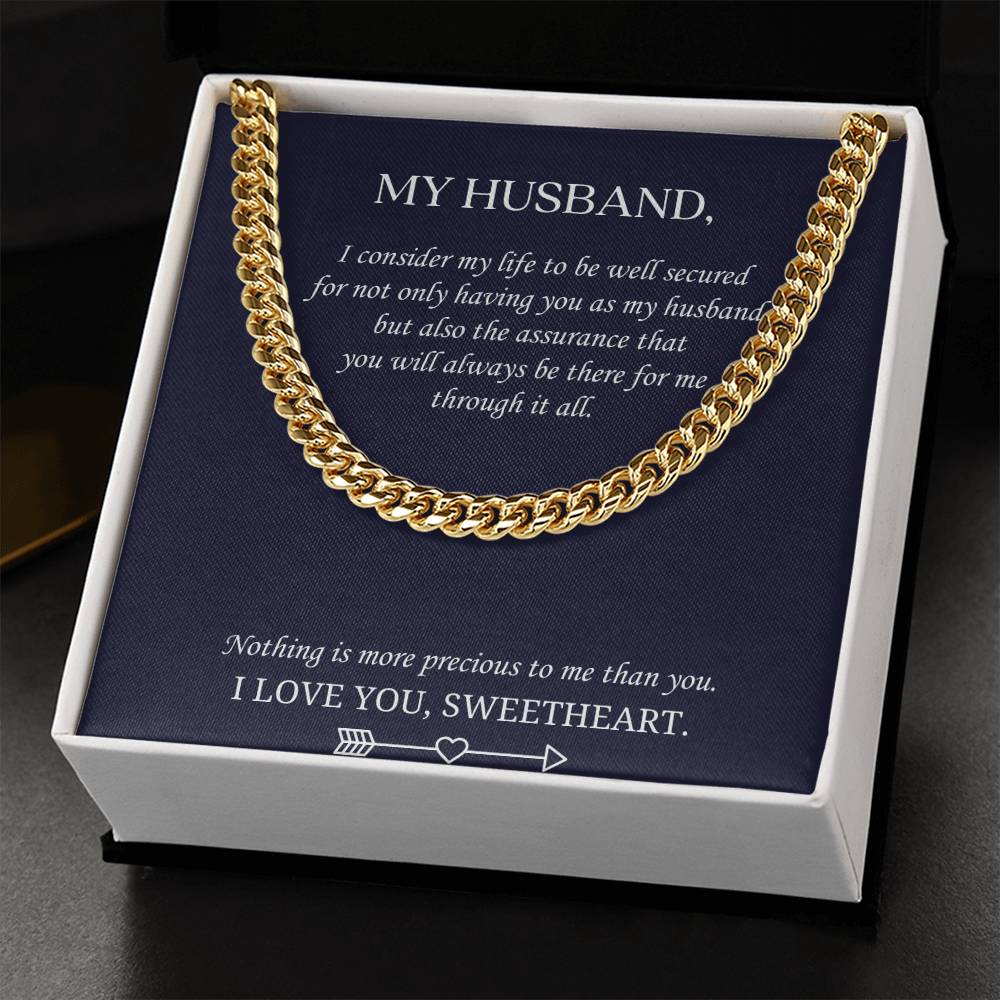 Valentine's Gift For Husband - Nothing Is More Precious To Me Than You. Cuban Link Chain