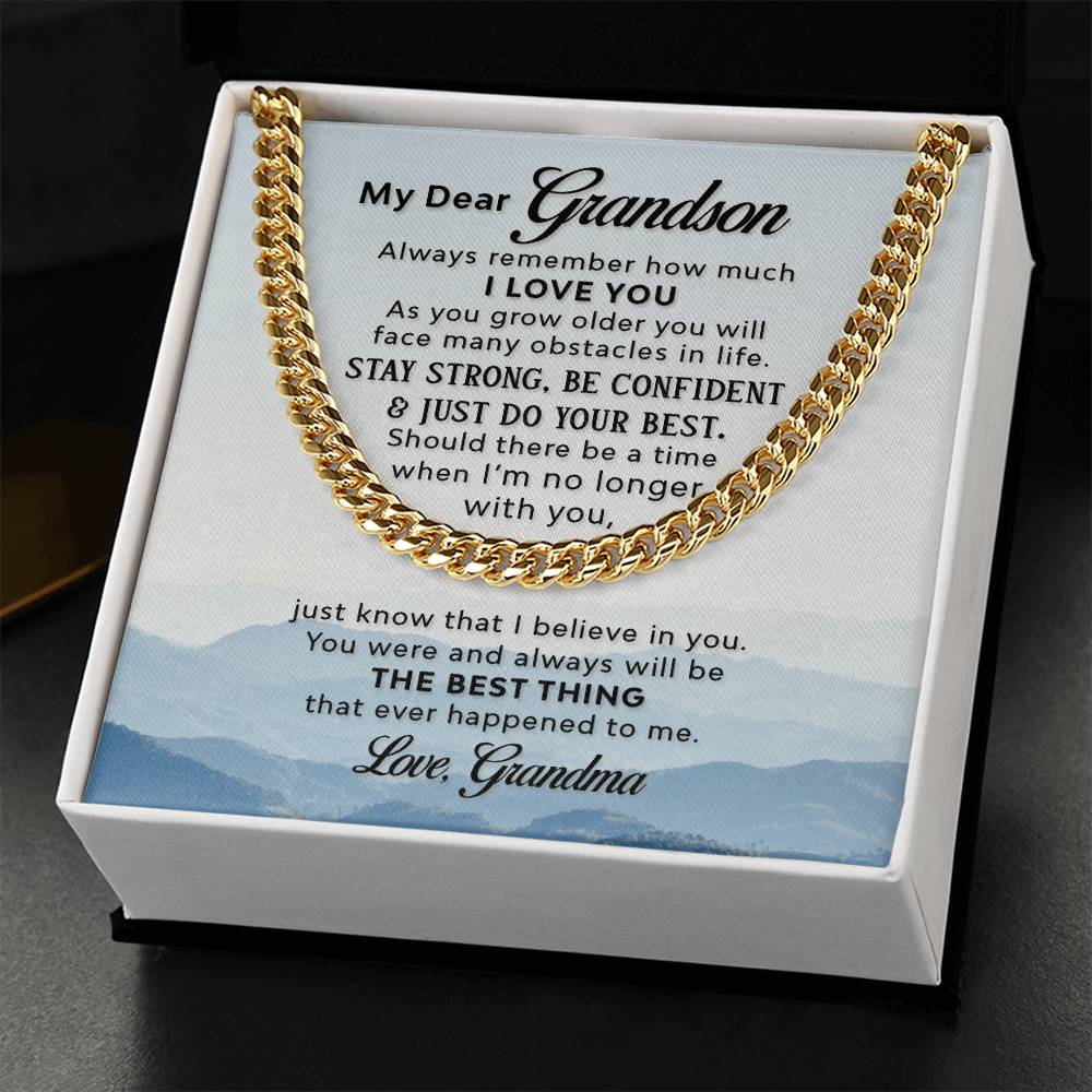 To My Grandson ❤️  Cuban Link Chain Necklace