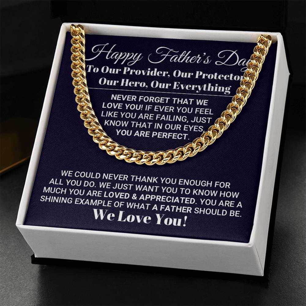 Our Everything Father's Day Necklace Cuban Link Chain