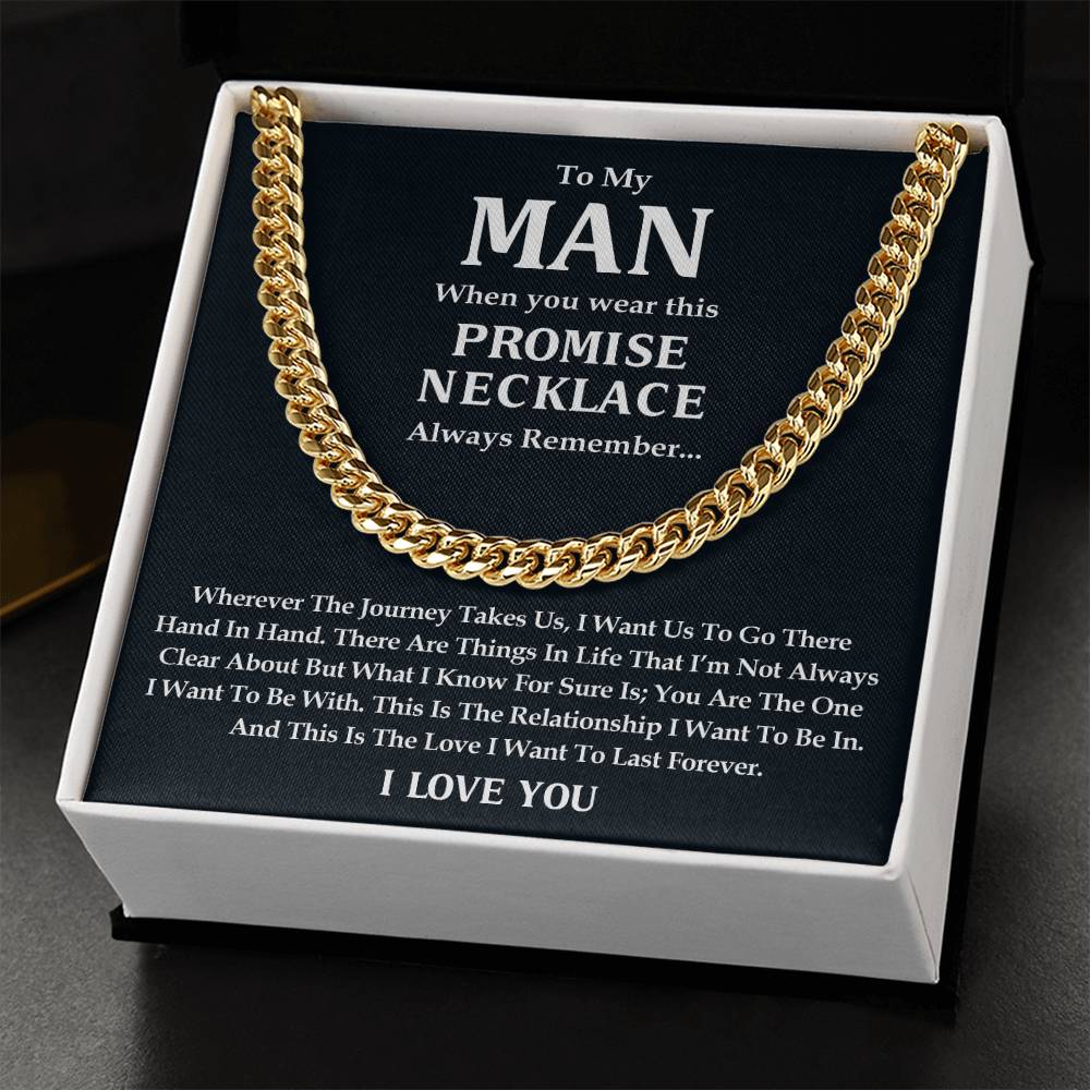 To My Man  Cuban Link Chain Necklace