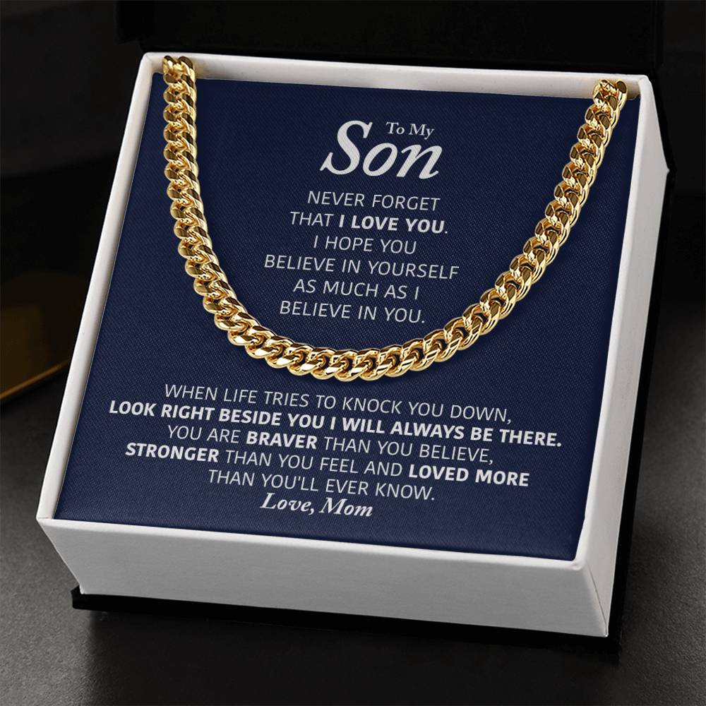 My Son - I Will Always Be There - Cuban Link Chain