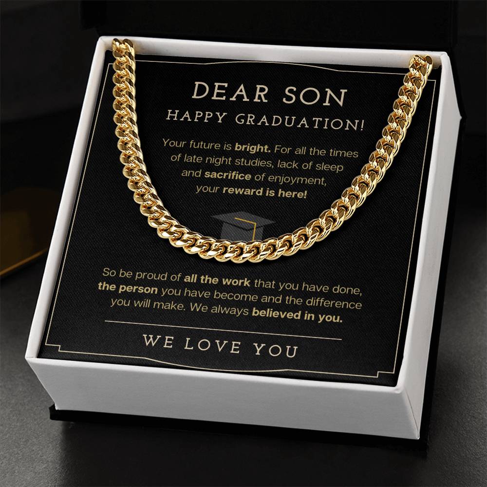 Happy Graduation Gift For Son Cuban Link Chain
