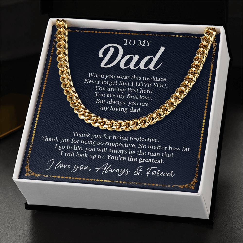 Father's Day Gift From Dad To My Dad Cuban Chain Necklace Dad Birthday Gift From Daughter Cuban Link Chain