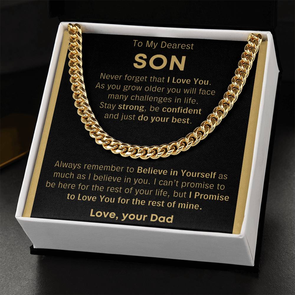 To My Son Just Do Your Best - Cuban Link Chain - Cld9