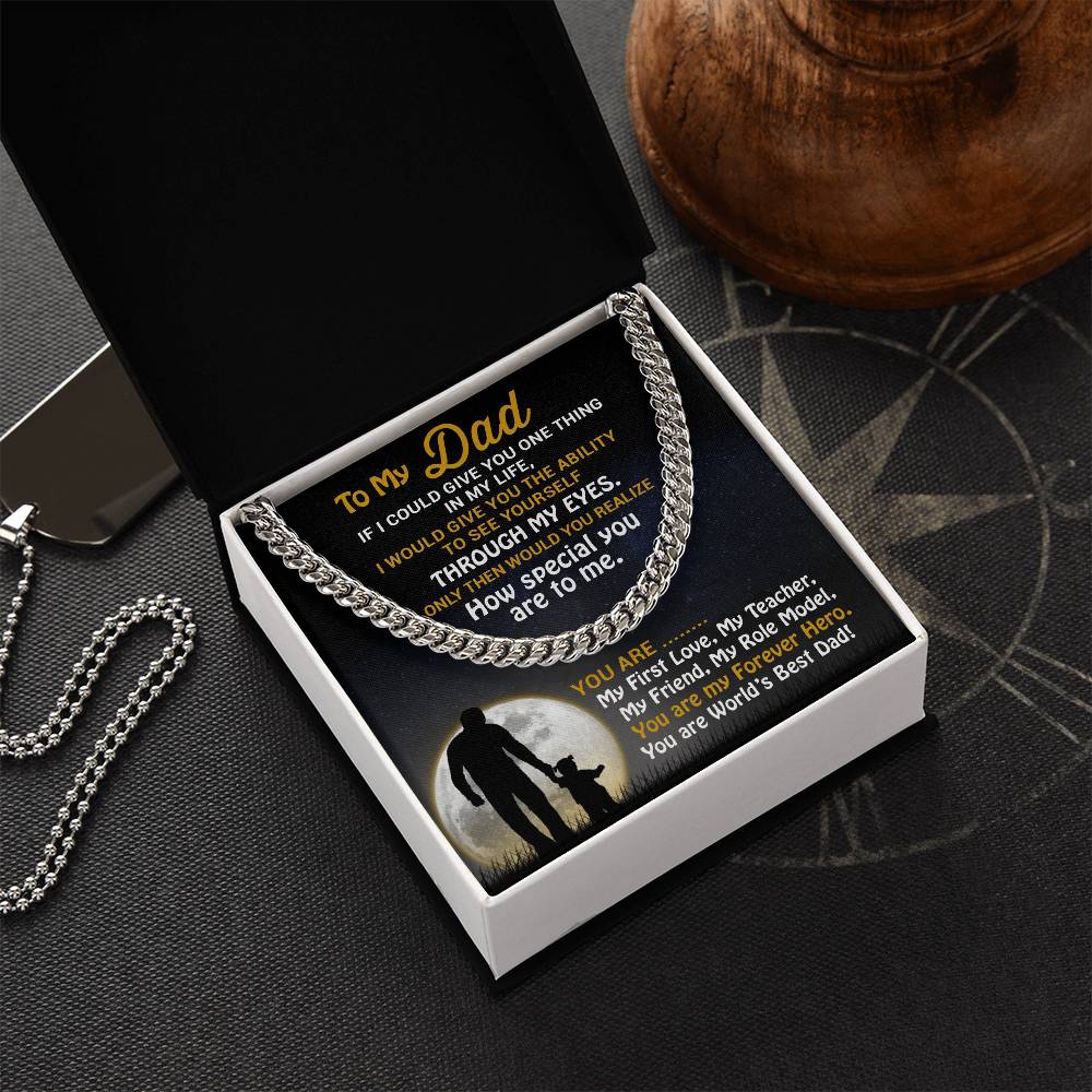 Best Father&#39;s Day Gift-Best Jewelry Gift For Dads-Cuban Link Chain Necklace For Dad