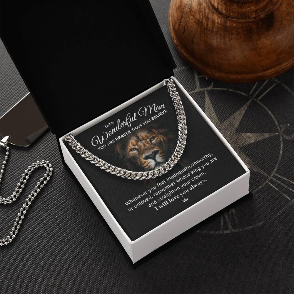 My Wonderful Man - Braver King Cuban Link Chain