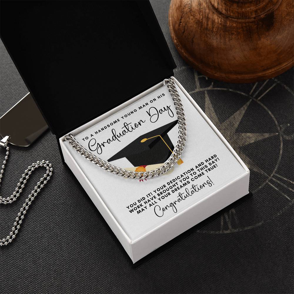 Graduation Gift Necklace  Graduation Gift For Him  College Graduation  High School  Senior Graduation  Class Of 2022 Cuban Link Chain