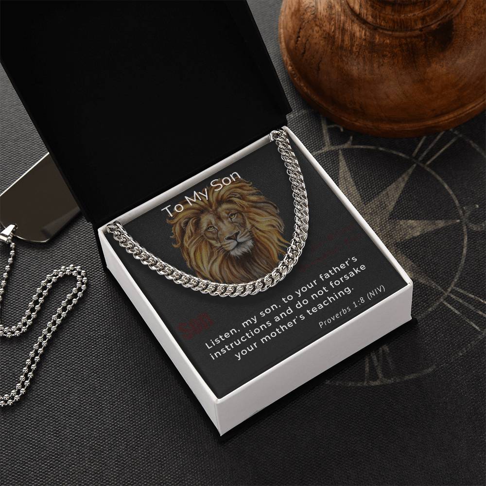 To My Son Cuban Link Chain