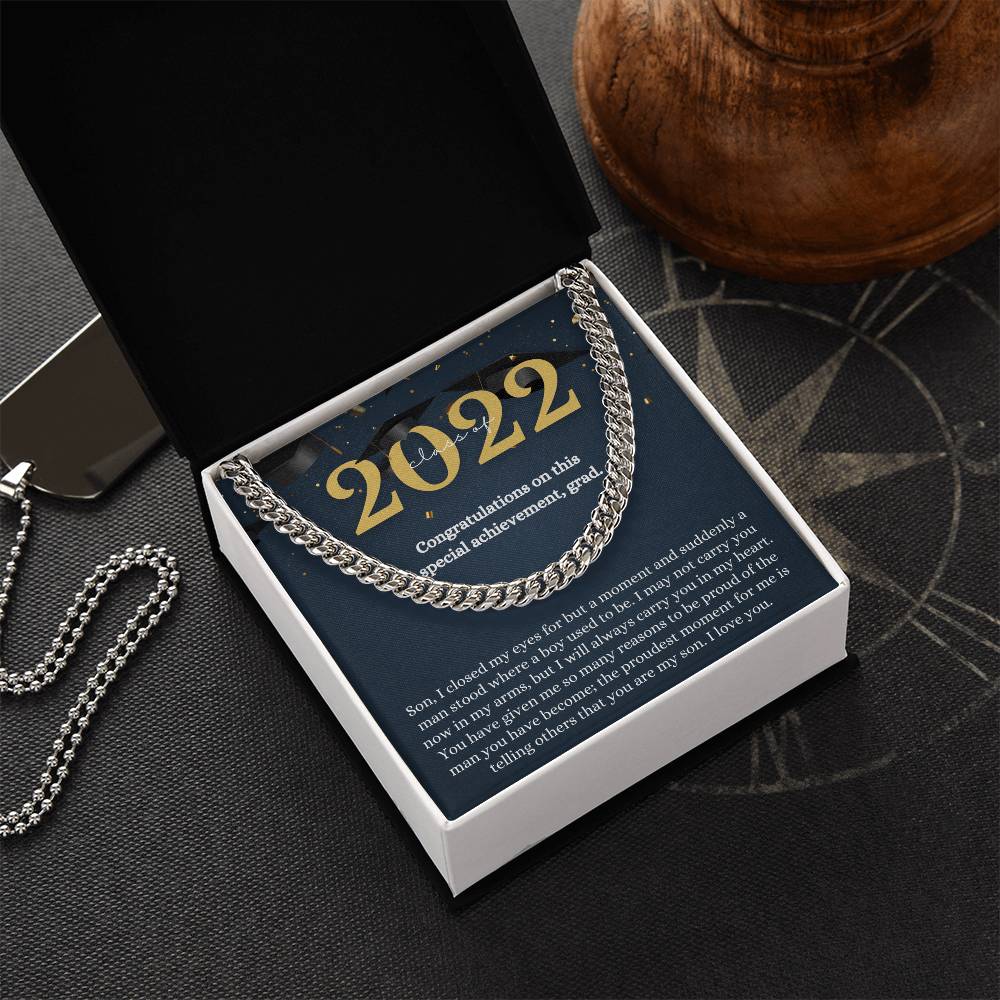 Son Graduation Gift From Mom Mom To Son Graduation Gift Son Graduation Necklace Graduation Gift For Son From Mother Cl Cuban Link Chain