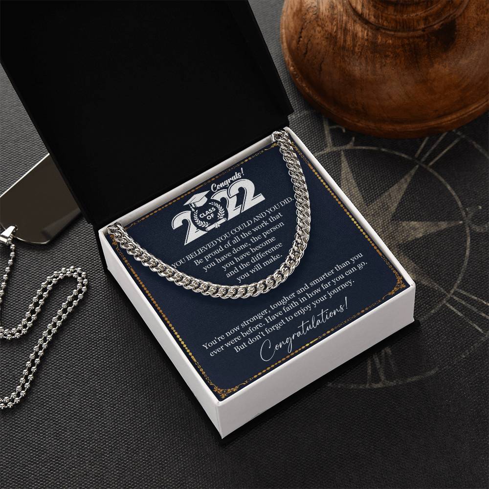 Graduation Gift Necklace Graduation Gift For Him College Graduation Gift For Her High School Senior Graduation Class O Cuban Link Chain