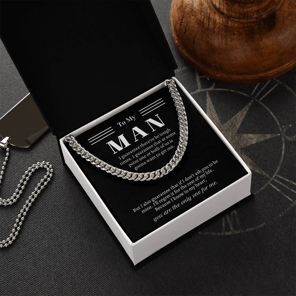 Valentine&#39;s Gift For Him - I Know In My Heart You Are The Only One For Me Cuban Link Chain