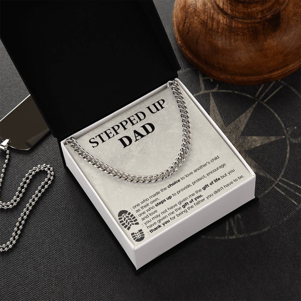 Step Dad Cuban Chain Necklace Gift For Stepdad Fathers Day Gift Step Dad Birthday Gift Cuban Link Chain