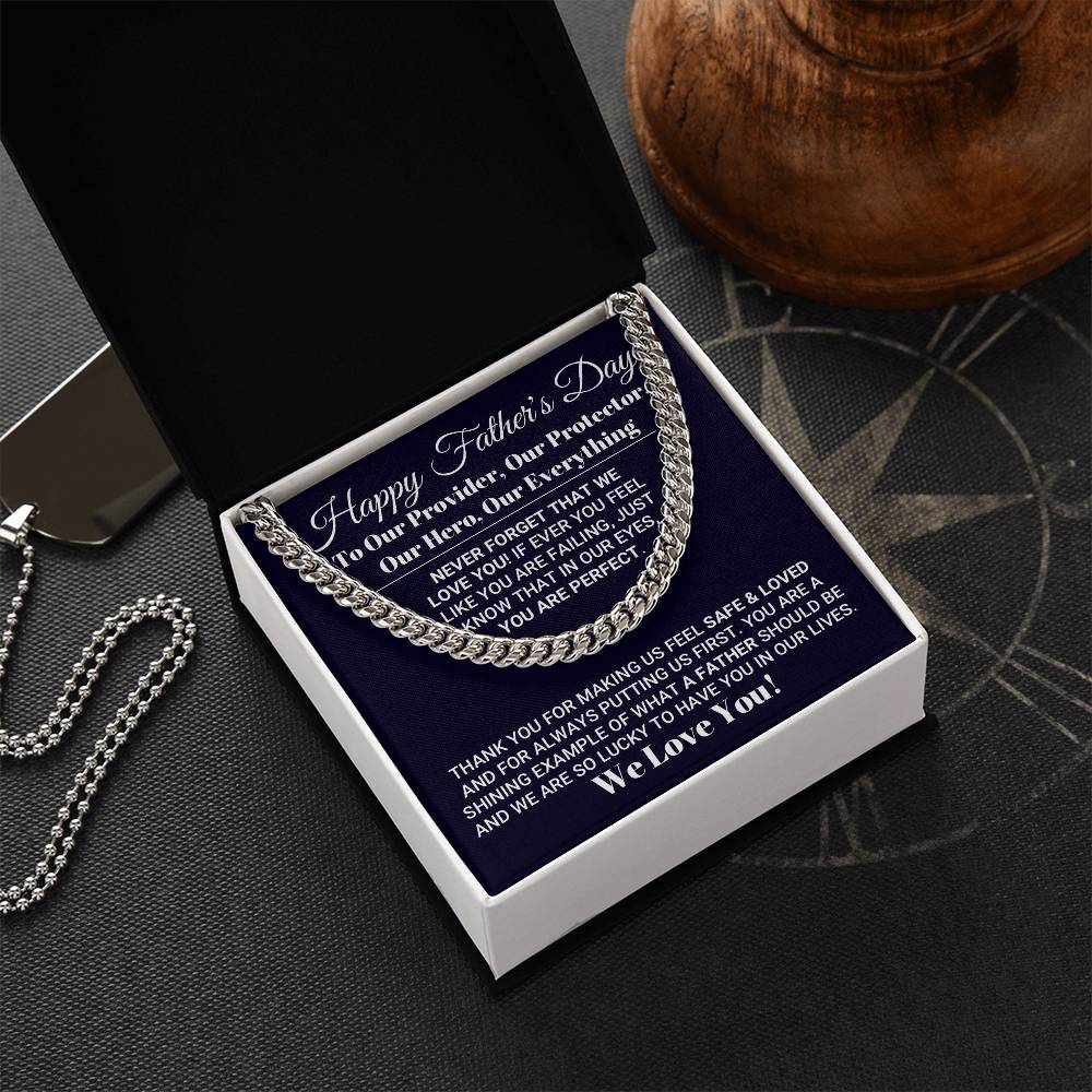 Our Everything Father's Day Necklace Cuban Link Chain