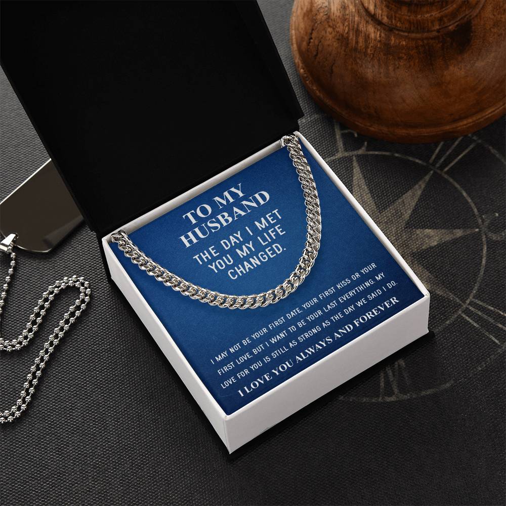 Husband Fathers Day Gift Silver Cuban Link Chain For Men Husband Birthday Gift Anniversary Gift For Husband From Wife