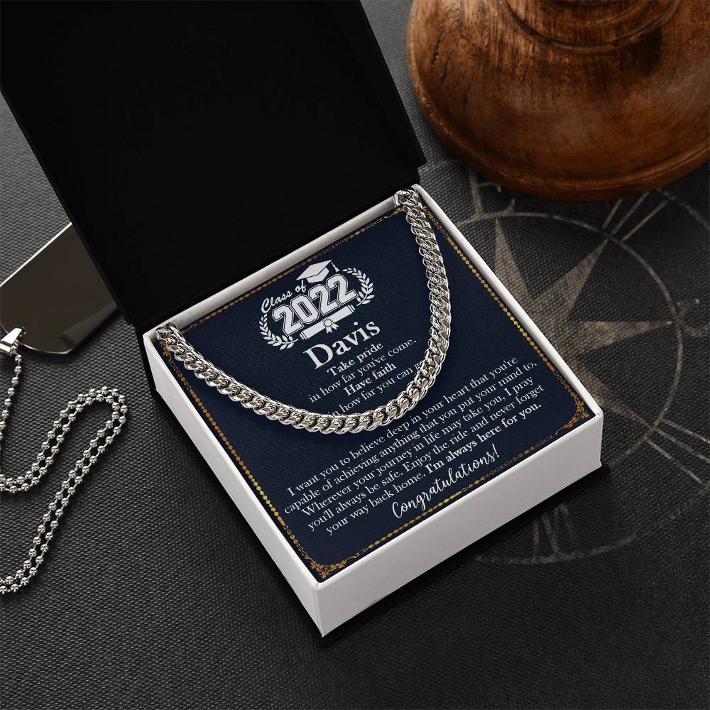 Personalized Graduation Gift For Him Graduation Gifts For Son Grandson Nephew Graduation Gift High School Boy Graduati Cuban Link Chain