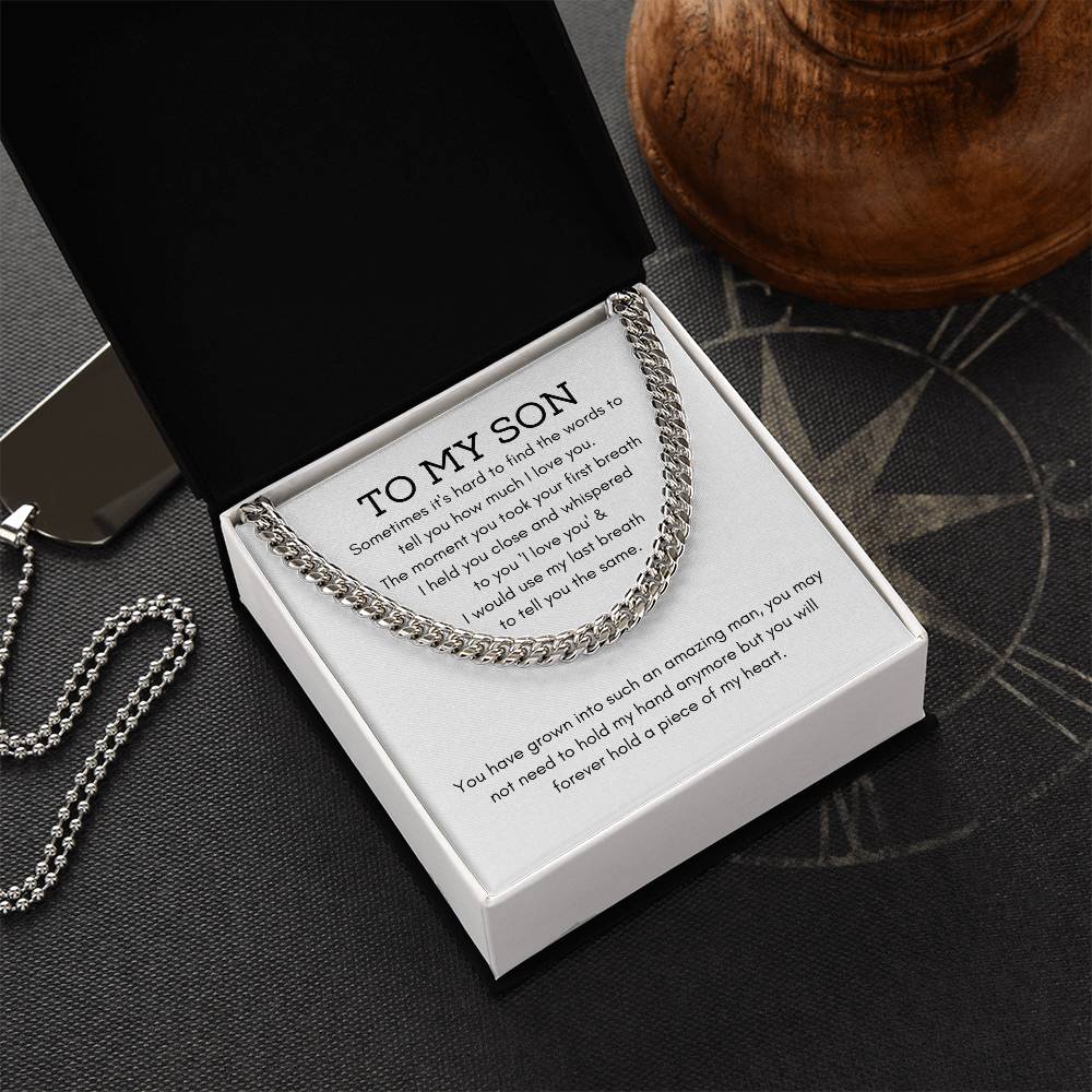 To My Son Christmas Gift For Son From Mom Dad To Son Gift Stocking Stuffers For Teenage Boys Son Necklace From Mom &amp; D Cuban Link Chain