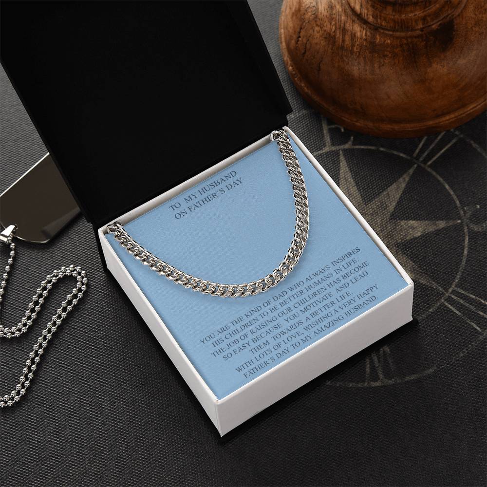To My Husband On Father's Day Cuban Link Chain