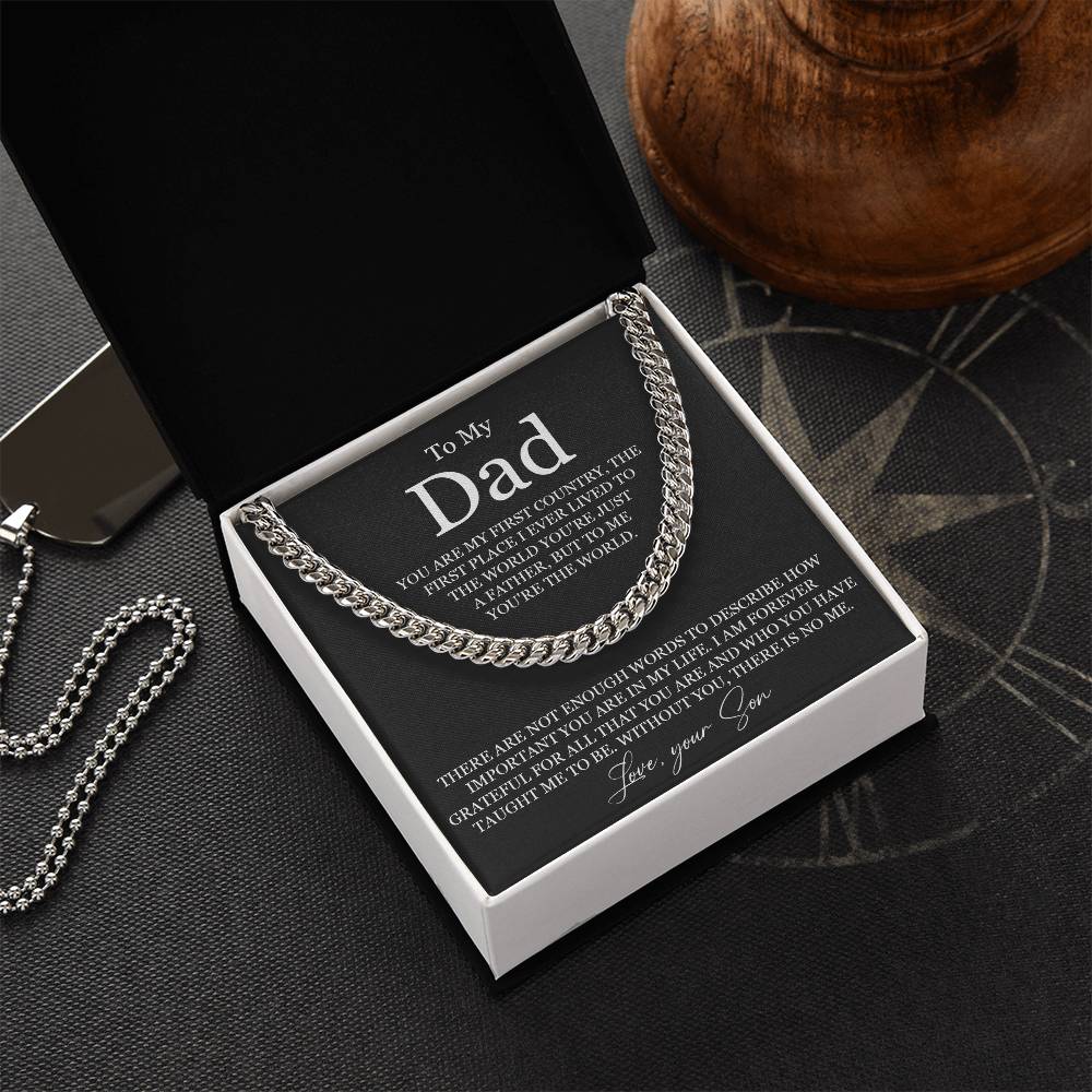 To My Dad Cuban Link Chain Necklace Dad Gift From Son Dad Birthday Father&#39;s Day Gift