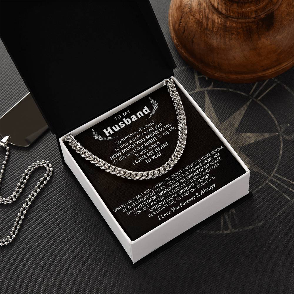 Gift For Husband - Words - Cuban Cuban Link Chain