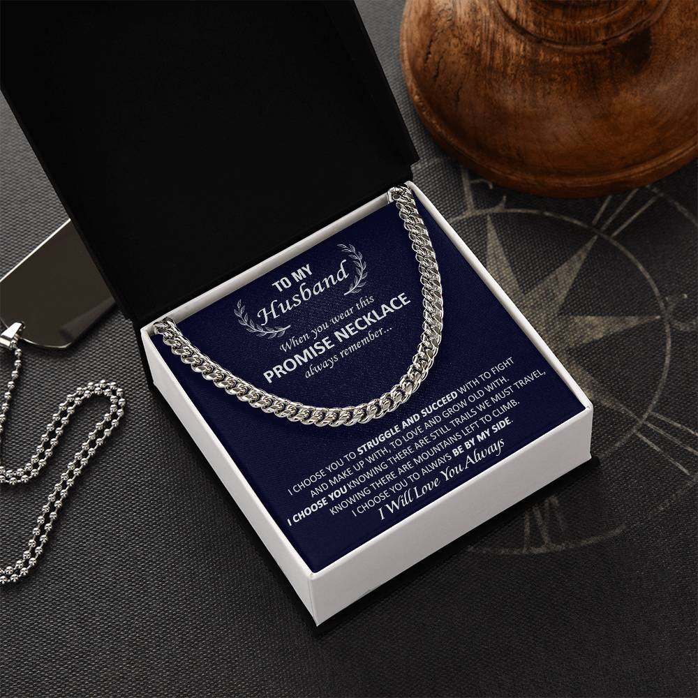 Gift For Husband - Promise - Cuban Link Valentine's Day Birthday Gift Anniversary Gift Gift For Boyfriend Gift For Hus Cuban Link Chain