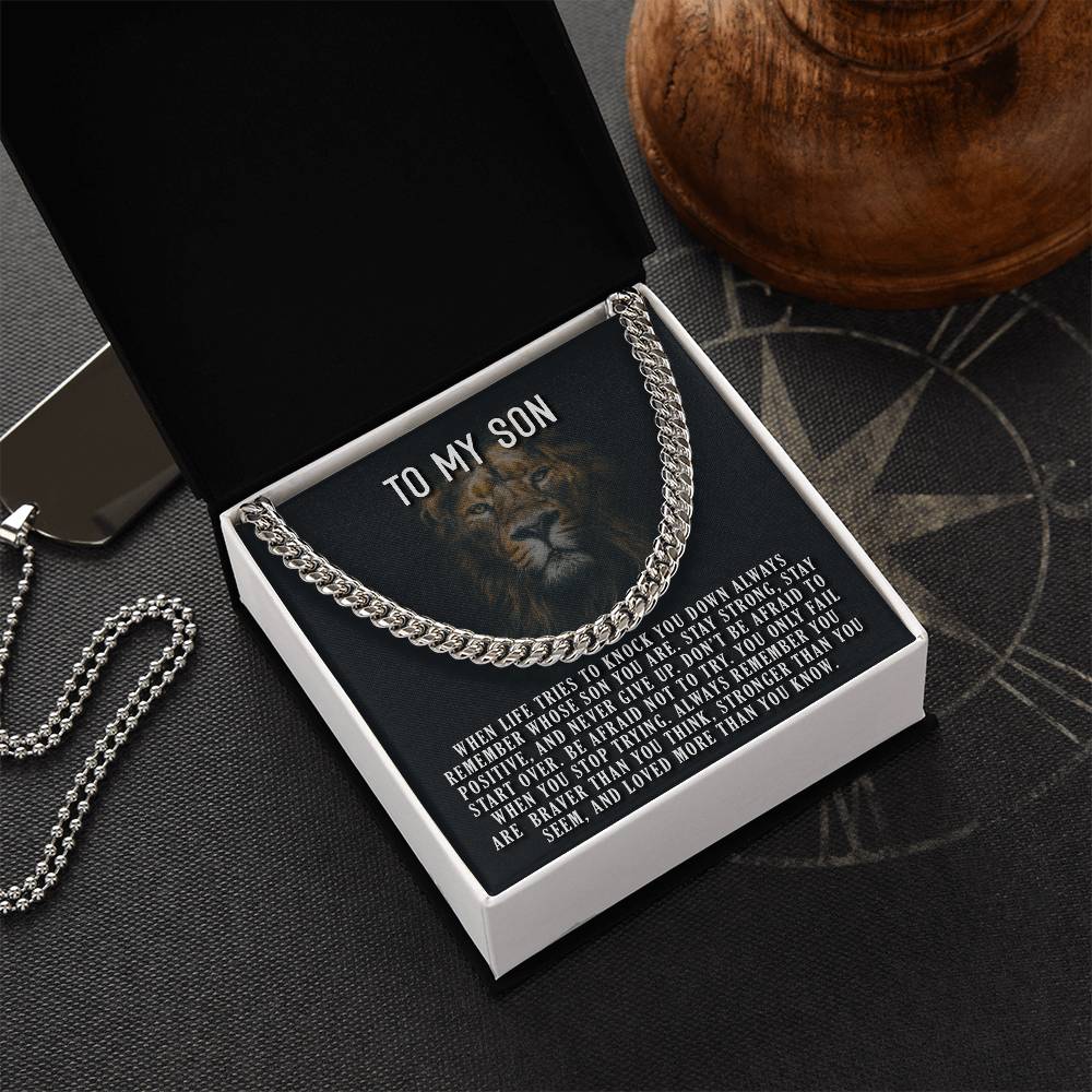 To My Son Always Remember Cuban Link Chain