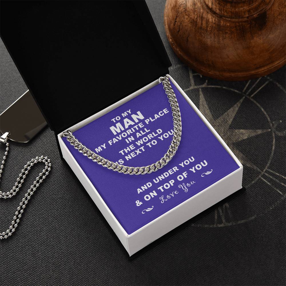 To My Man Cuban Chain Necklace Husband Necklace From Wife Cuban Link Chain