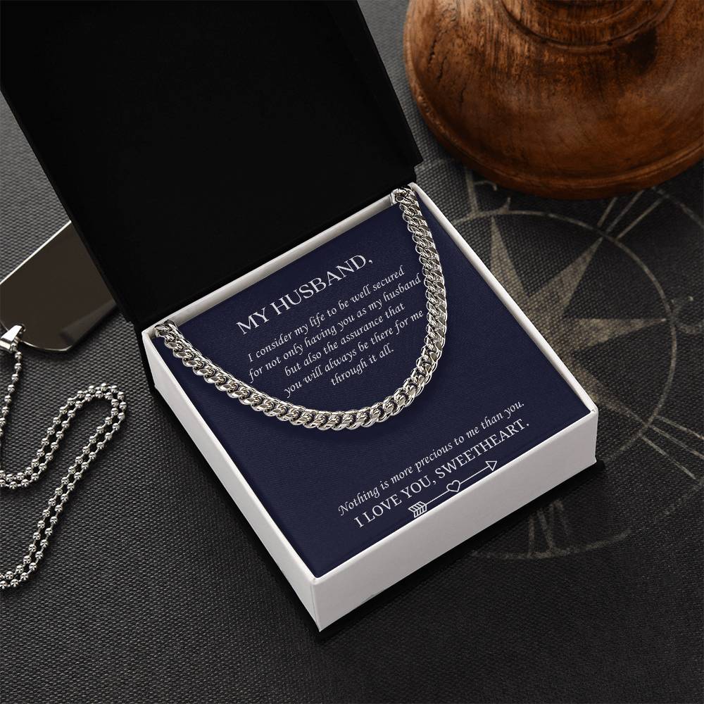 Valentine's Gift For Husband - Nothing Is More Precious To Me Than You. Cuban Link Chain