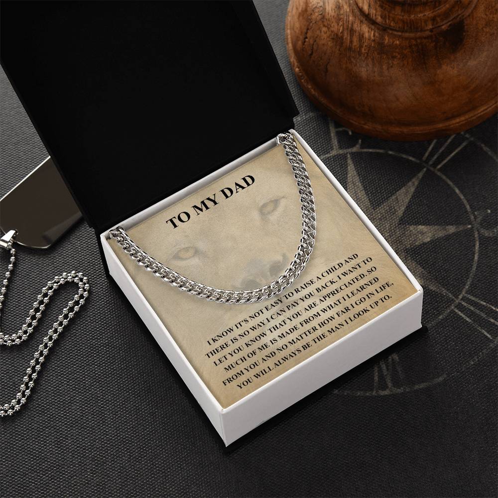 Gifts For Dad From Daughter Fathers Day Gift From Son Silver Cuban Link Chain Dad Birthday Gift Father Of The Bride Fa
