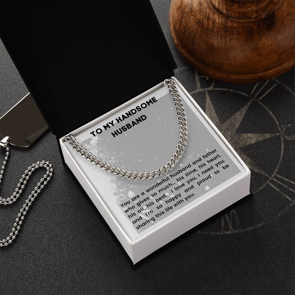 For The Best Husband Cuban Link Chain