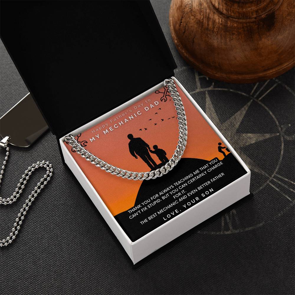 Mechanic Dad - Cuban Link Chain Oreo + Lux Box + Length Extension