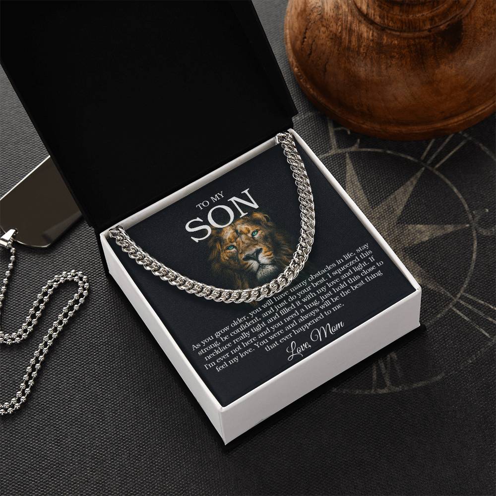To My Son Chain Necklace Gift For Son From Mom Sentimental Gift For Grown Up Son Son Birthday Graduation Gift Cuban Link Chain