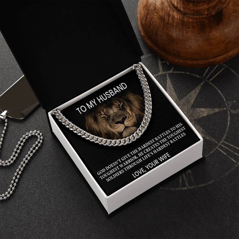 To My Husband - Love Your Wife Cuban Link Chain