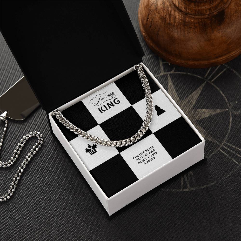 To My King Cuban Link Chain Gift To Husband   Boyfriend  Fiancé  Gifts For Him Men Chain Necklaces