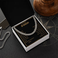 Grandson Cuban Chain Jewelry Necklace For Grandson Keepsake Gifts For Grandsons Personalized Gifts For Grandson Christ Cuban Link Chain