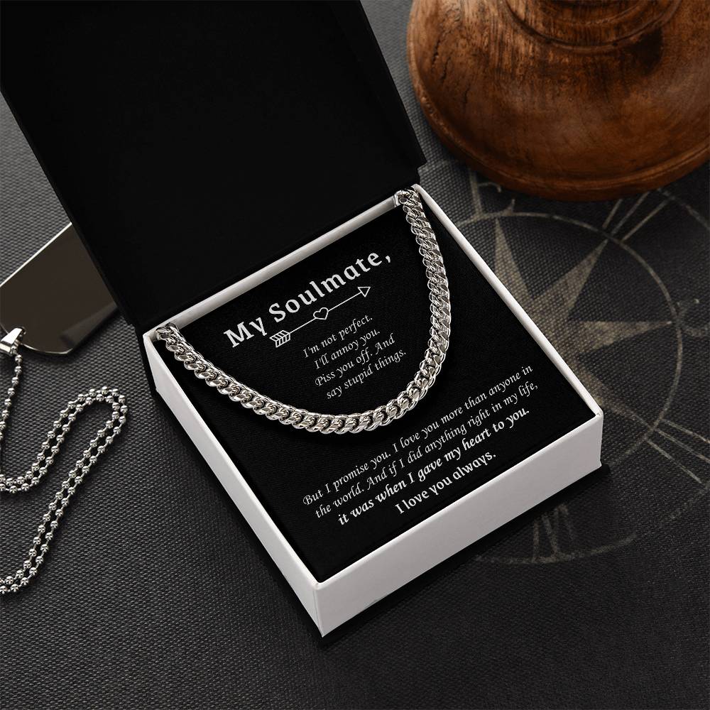 Valentine&#39;s Gift For Boyfriend - I Love You More Than Anyone In The World Cuban Link Chain
