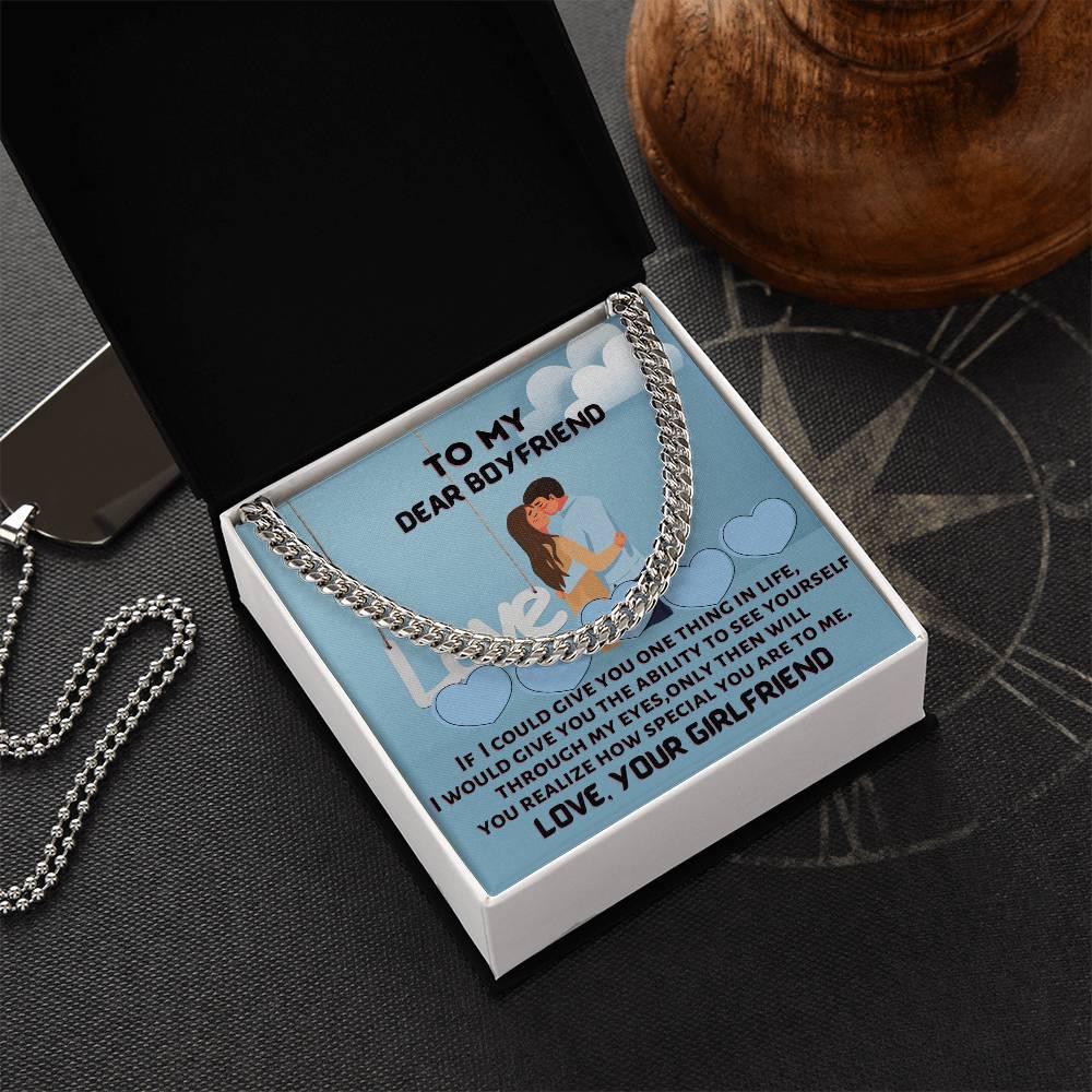 To My Dear Boyfriend Cuban Link Chain