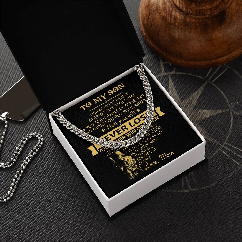 You&#39;ll Never Lose Gift For Son Cuban Link Chain Necklace