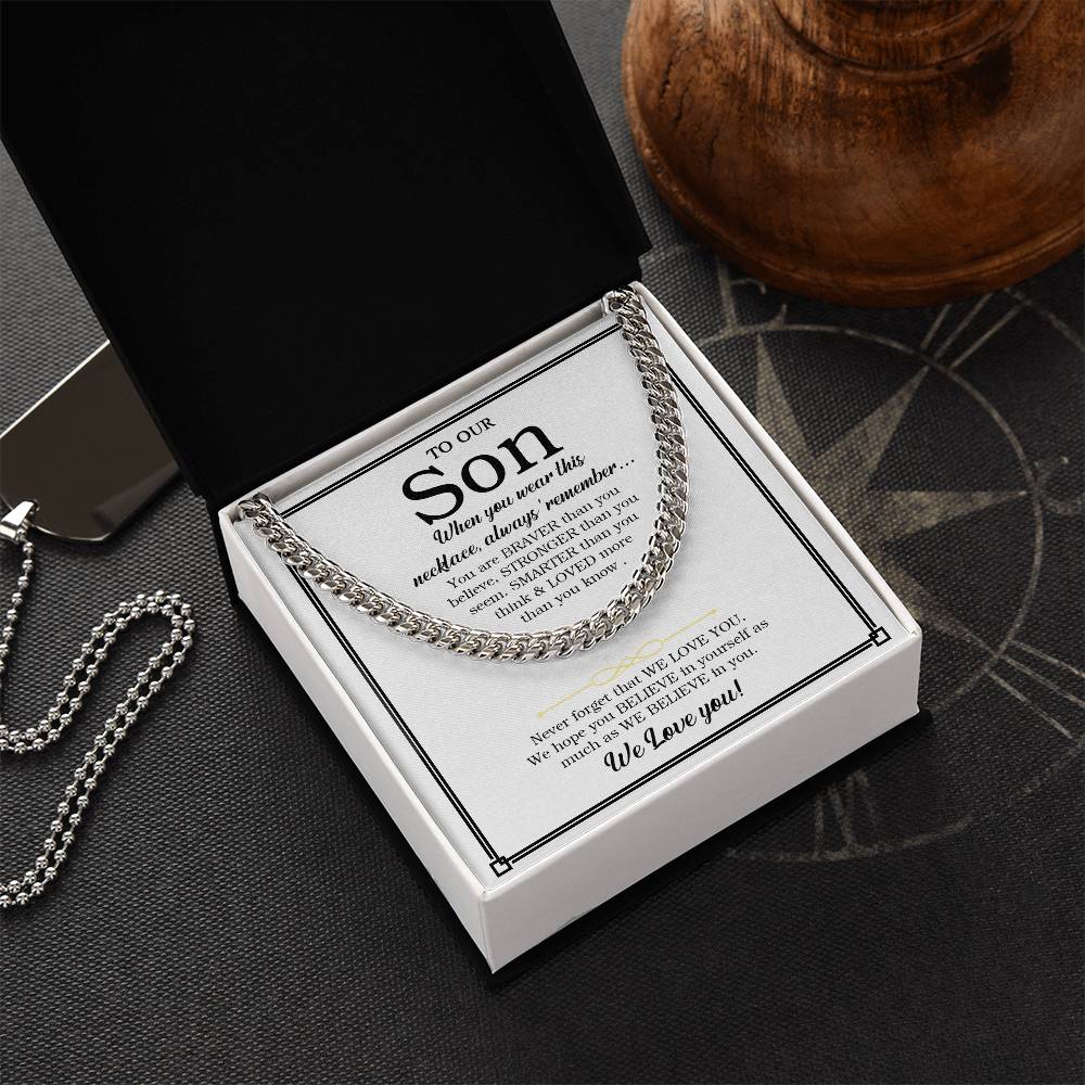 To Our Son Chain Necklace Gift For Son From Parents Son Birthday Son Graduation Gift Cuban Link Chain