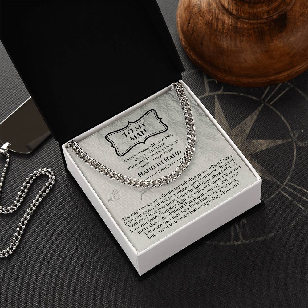 Valentines Day Gift For Him Chain Necklace Gift For Him Promise Necklace Gift To My Man Birthday Gift For Boyfriend An Cuban Link Chain