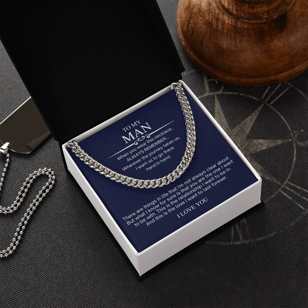 To My Man Valentine&#39;s Day Cuban Chain Necklace Cuban Link Chain