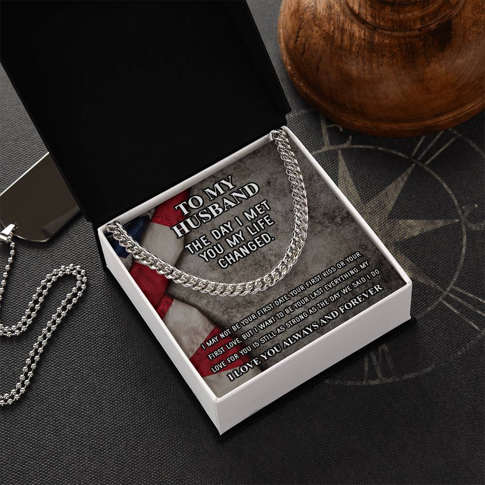 Husband Fathers Day Gift Silver Cuban Link Chain For Men Husband Birthday Gift Anniversary Gift For Husband From Wife