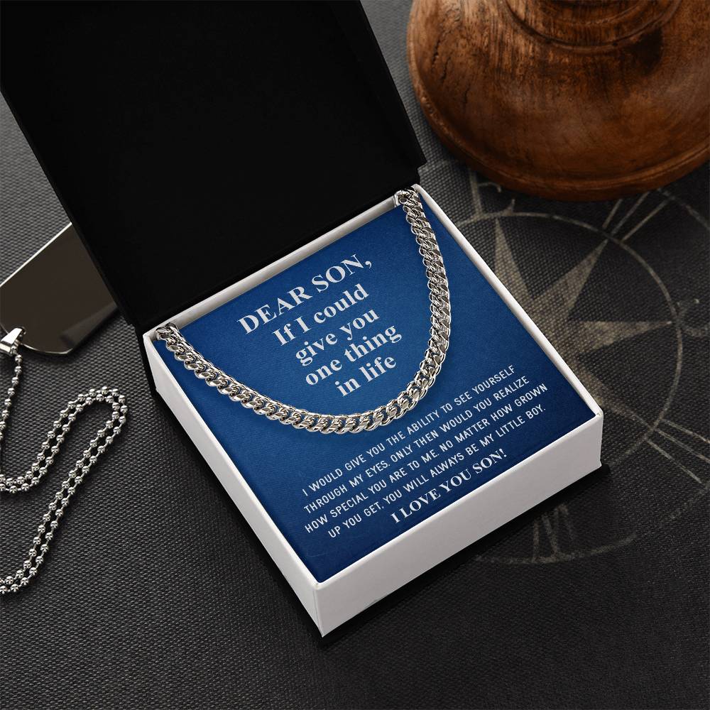 To My Son Necklace Gift For Son Son Graduation Graduate Gift Fathers Day Father Son Gift Mens Silver Cuban Link Chain