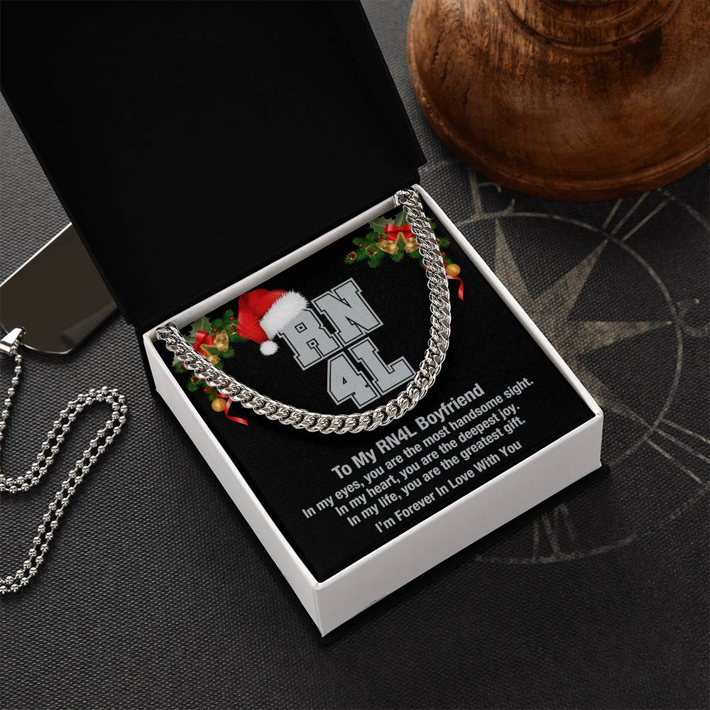 My Rn4l Boyfriend Cuban Link Chain Necklace